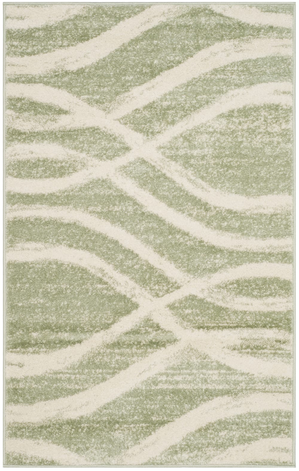 Tapis en polypropylène vert/beige, 122 x 183 cm