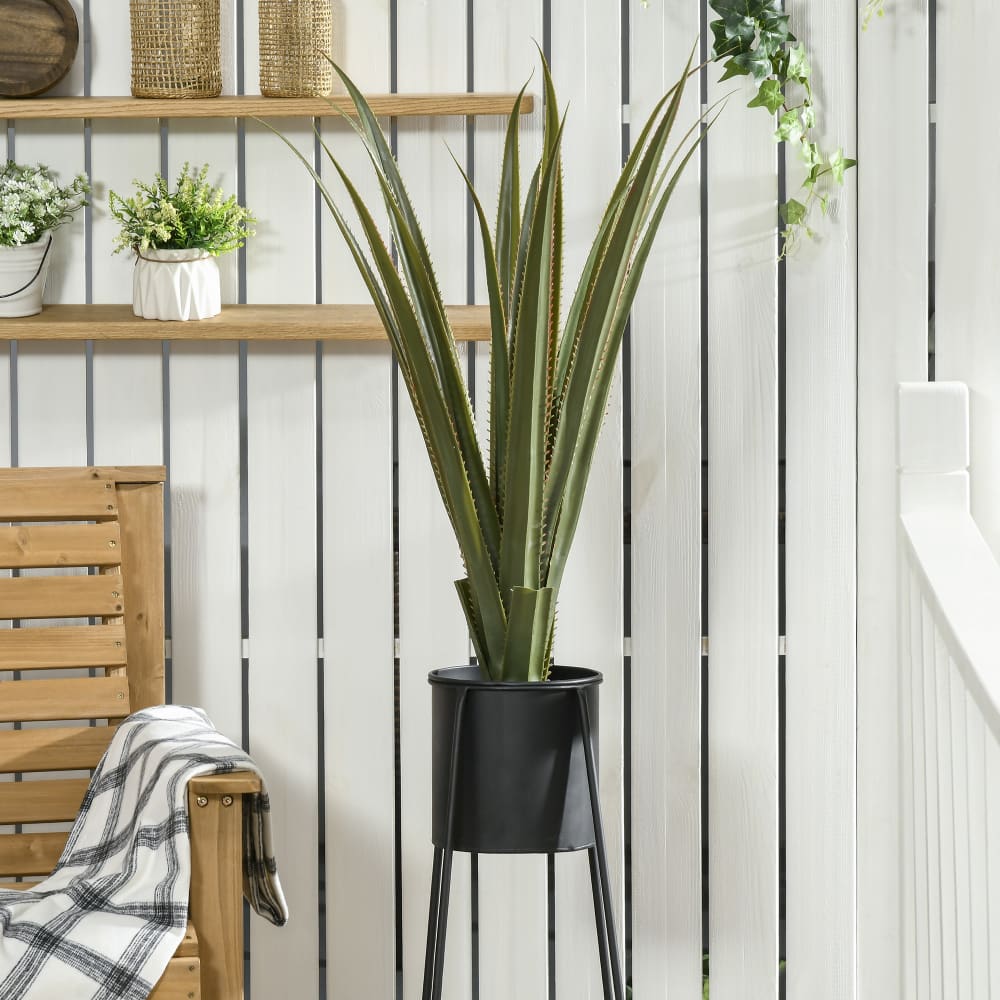 Plante artificielle agave h.90 cm 16 feuilles grand réalisme avec pot - Maisons du Monde