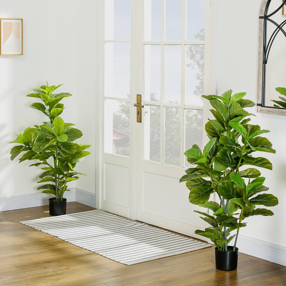 2 Kunst-Ficus-Lutea, 1,1m, 180 realistische Blätter - Maisons Du