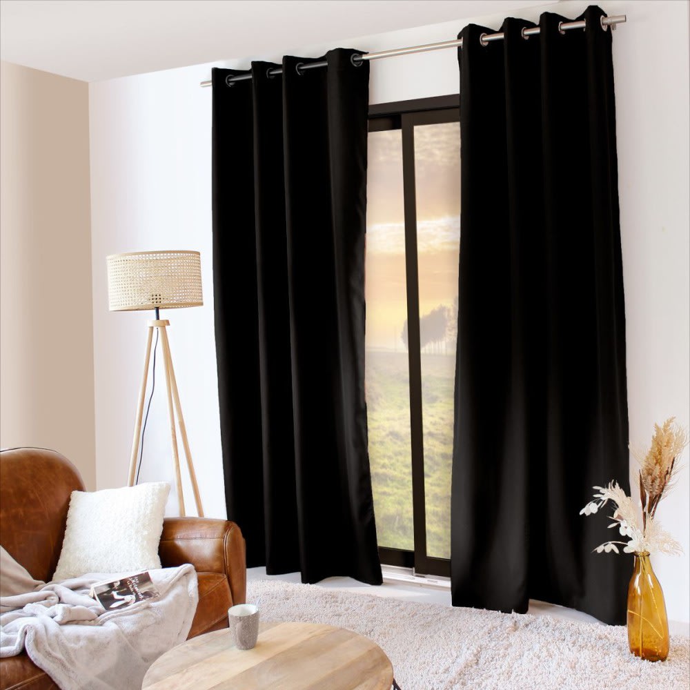 Enjoy Home Rideau occultant thermique polaire coloris noir style contemporain - Pes - Polyester