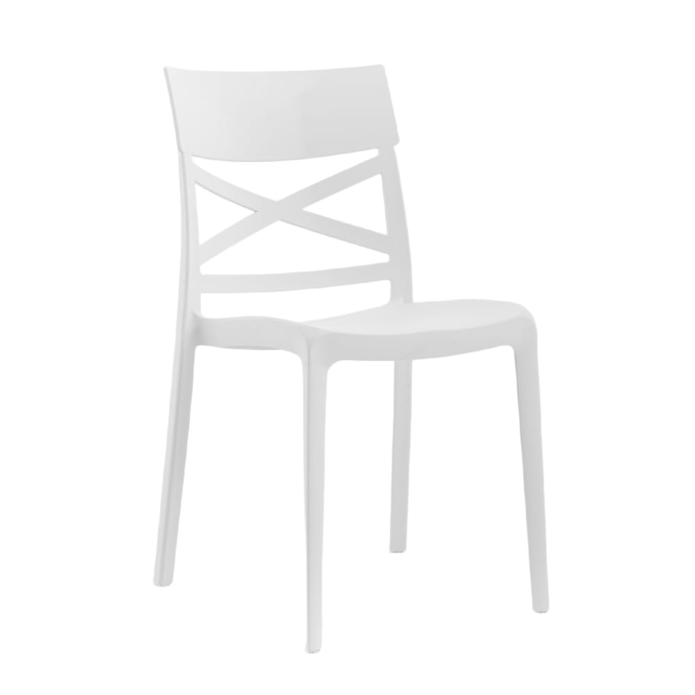 Lot de 6 chaises en polypropylène avec fibre de verre blanches