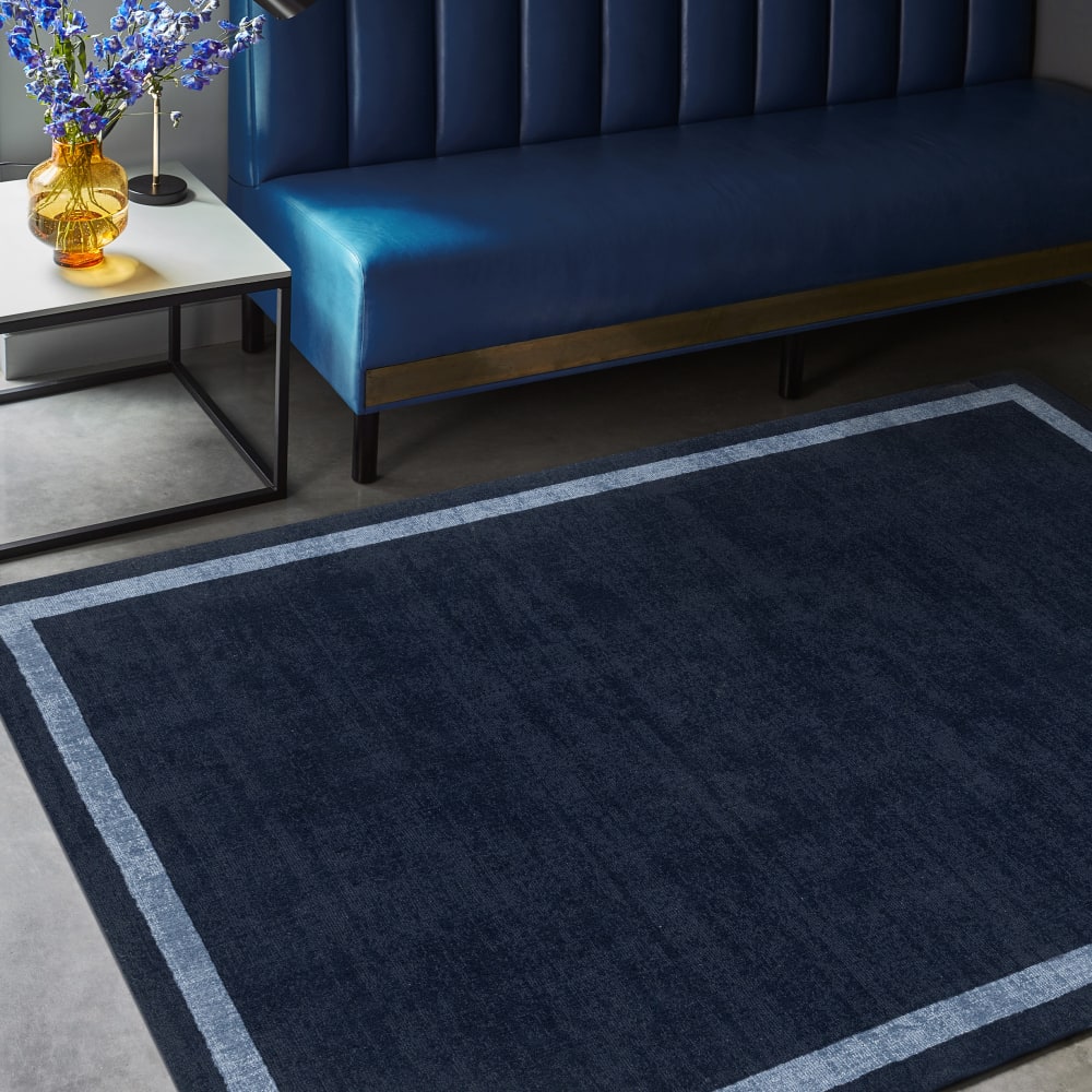 Novatrend Moderner Wohnzimmerteppich aus Wolle blau 200x290 cm - Wolle