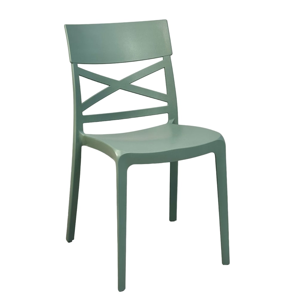 Lot de 6 chaises empilables - sauge
