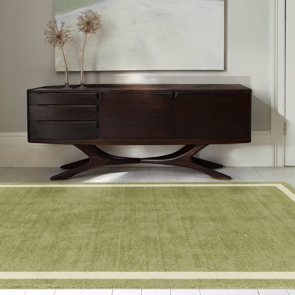 Novatrend Moderner Wohnzimmerteppich aus Wolle grün 160x230 cm - Wolle