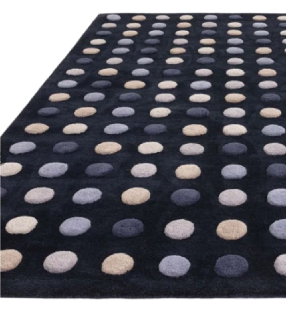 Tapis de salon moderne pure laine bleu 120x170 cm - Maisons du Monde