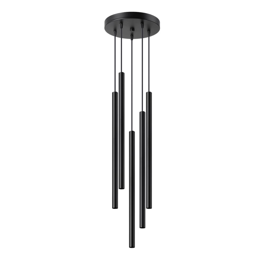 Lampe suspendue acier noir H 110 cm