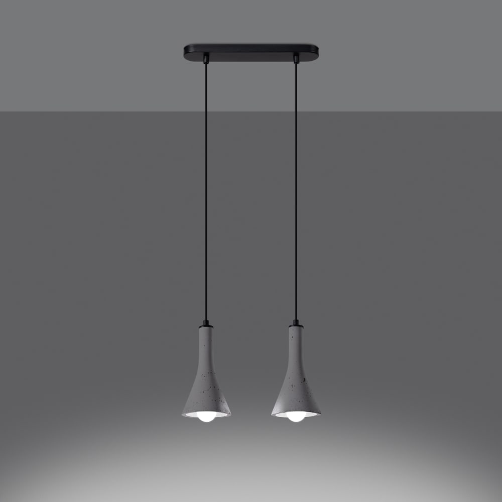 Suspension Béton Gris E14 2 Rea — vue 4