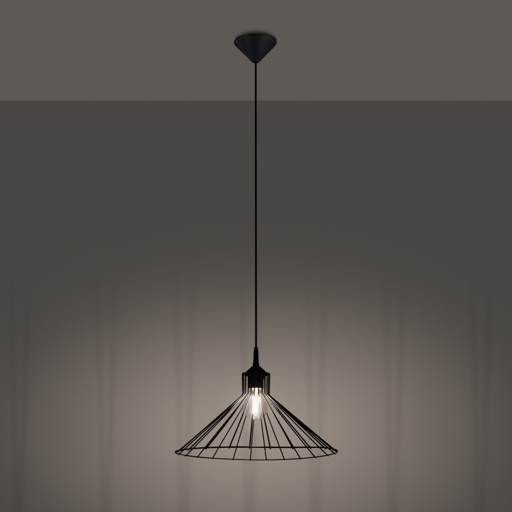 Lampe suspendue acier noir h 86 cm — vue 4
