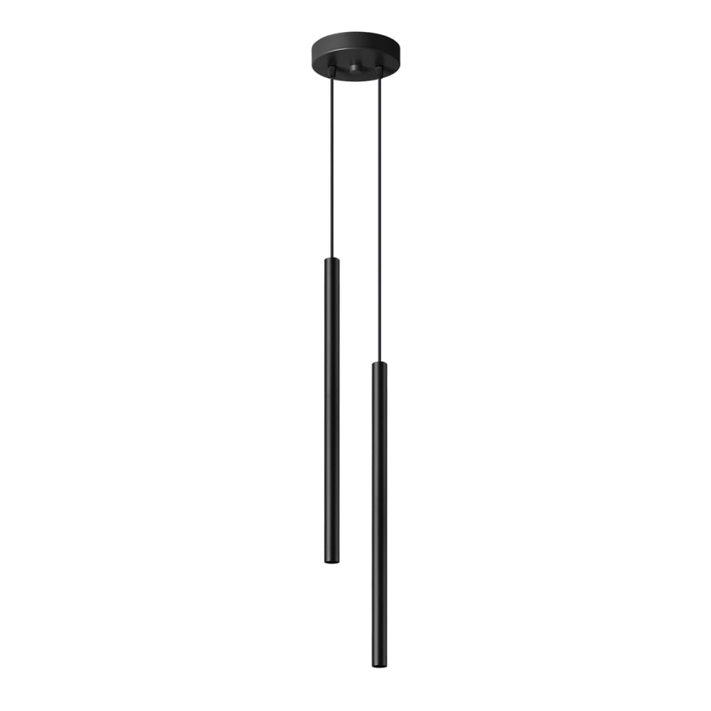 Lampe suspendue acier noir H 52 cm