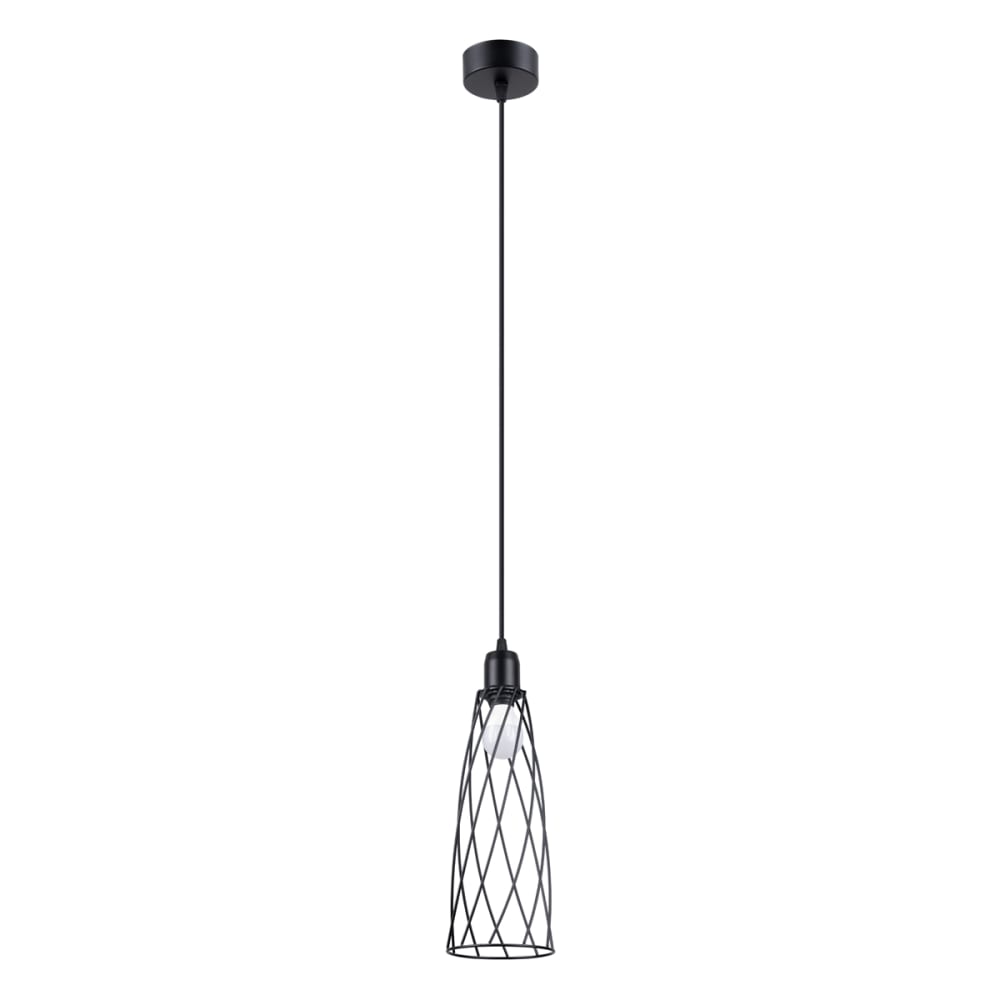 Lampe suspendue acier noir H 139 cm