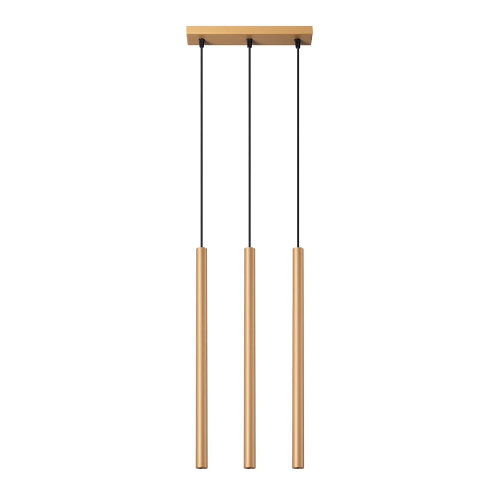 Lampe suspendue acier l'or H 110 cm