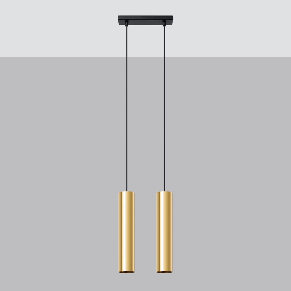 Suspension Acier Éclat Doré GU10 2 Lagos — vue 3