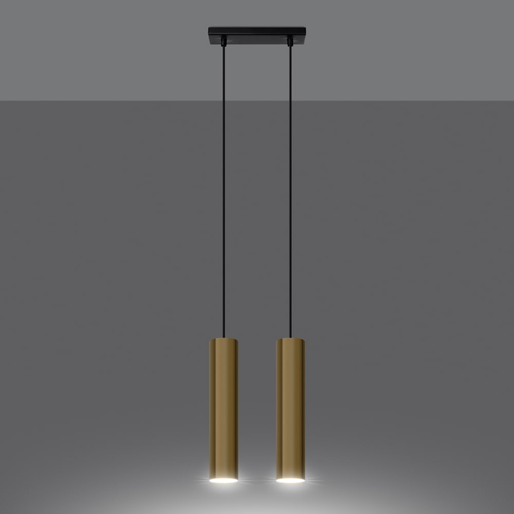Suspension Acier Éclat Doré GU10 2 Lagos — vue 4