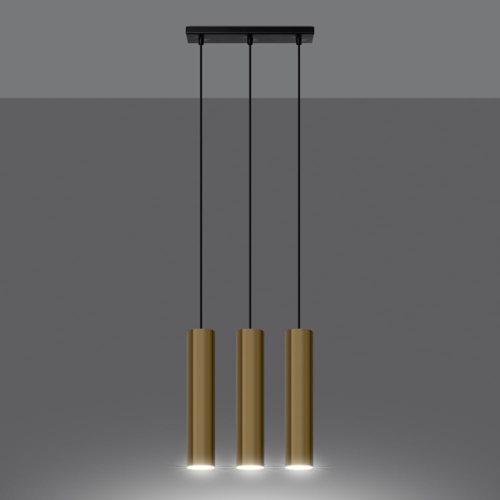 Suspension Acier Éclat Doré GU10 3 Lagos — vue 4