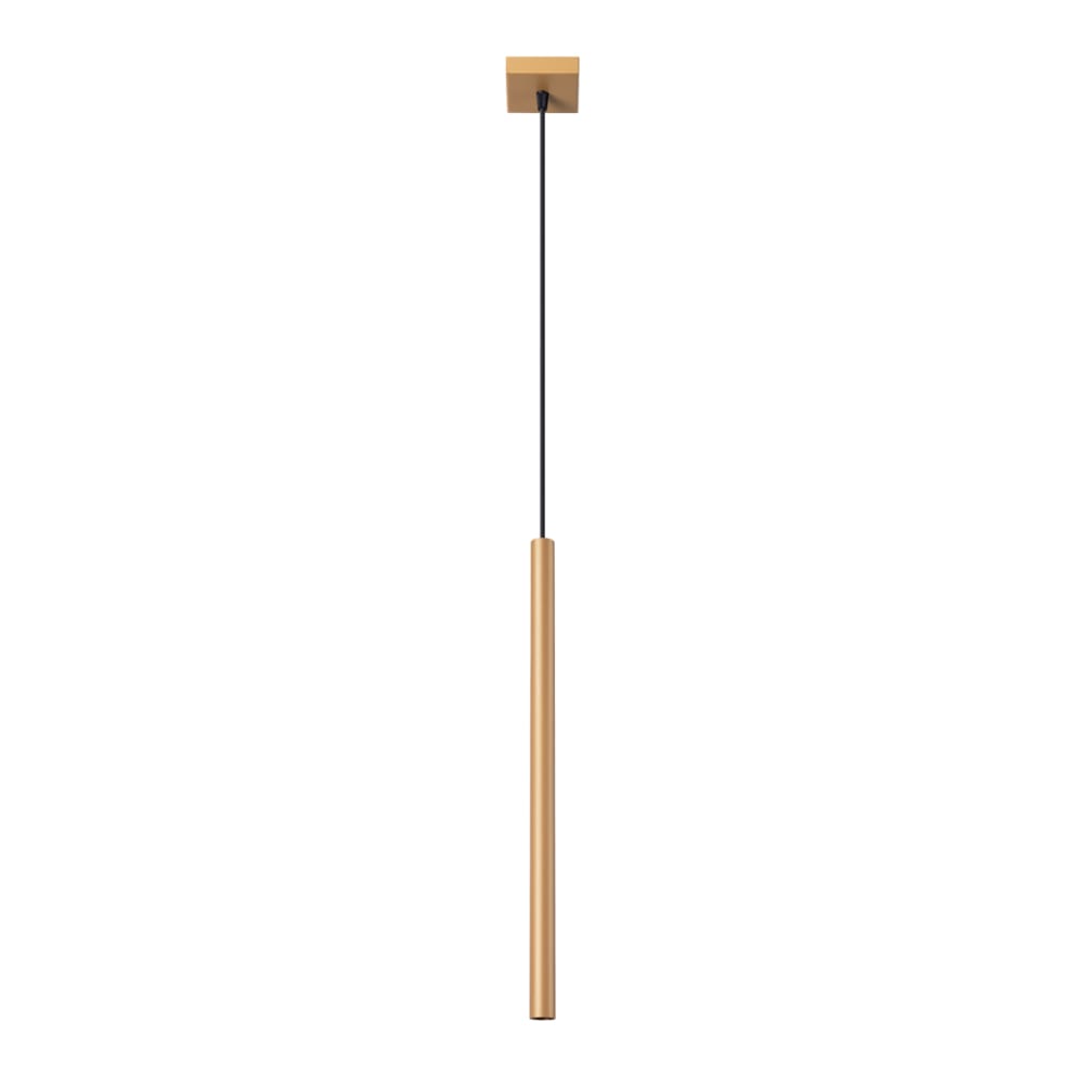 Lampe suspendue acier l'or H 120 cm