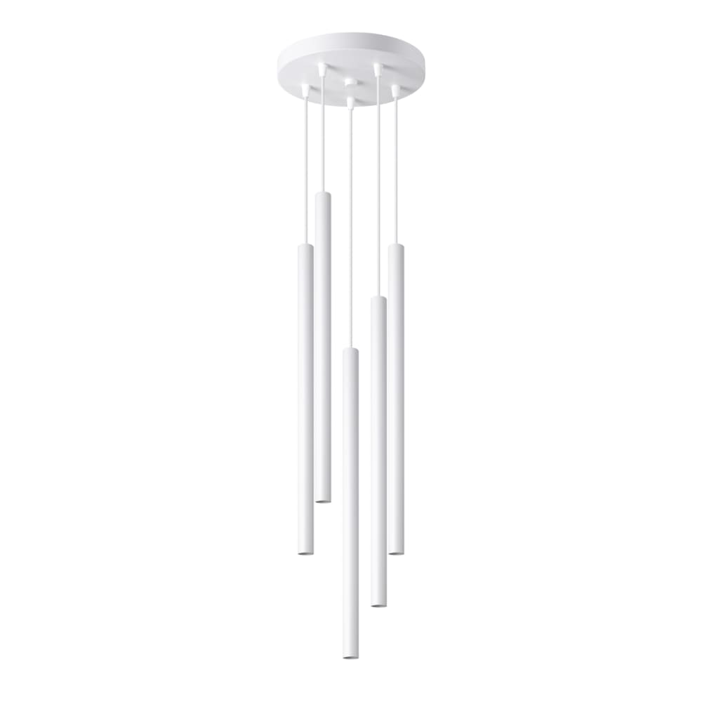 Lampe suspendue acier blanc H 110 cm
