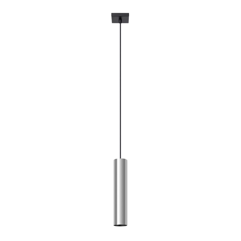 Lampe suspendue acier chrome H 36 cm