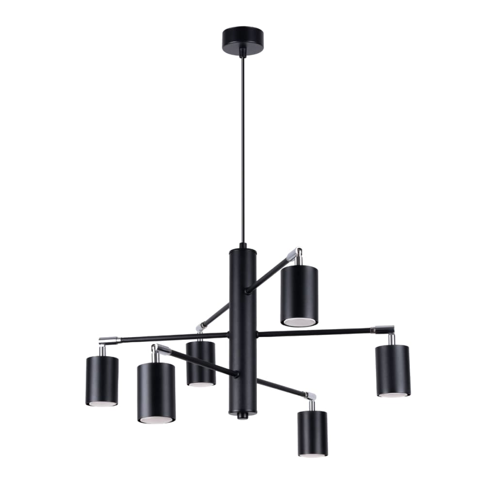 Lustre acier noir H 125 cm
