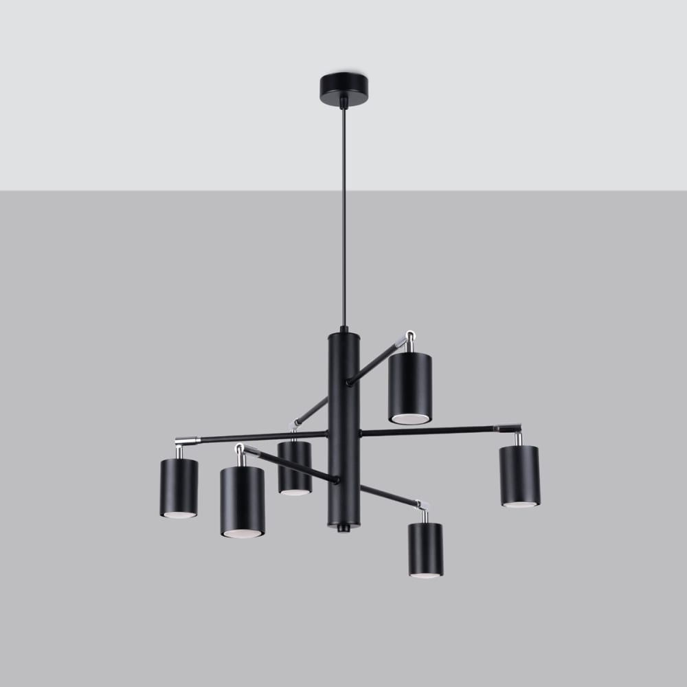 Suspension Acier Noir GU10 6 Lemmi — vue 3