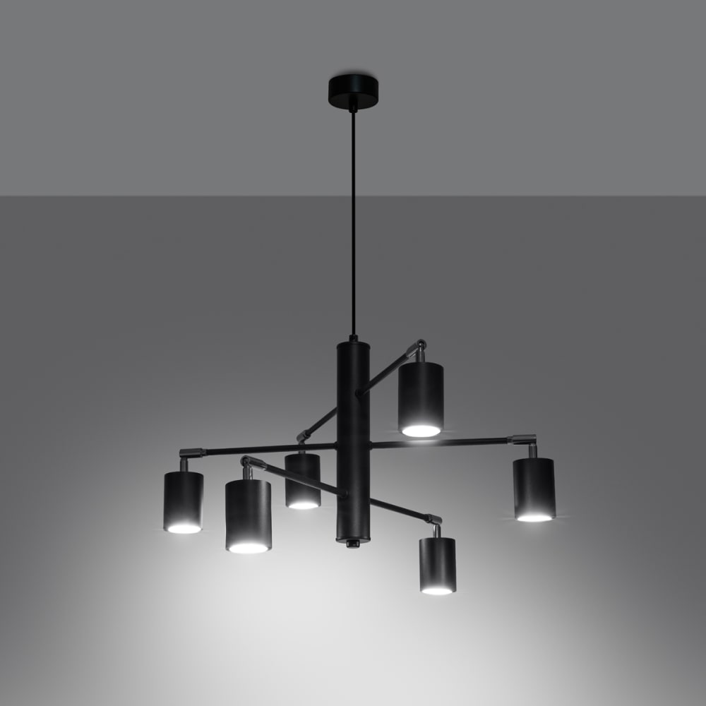 Suspension Acier Noir GU10 6 Lemmi — vue 4