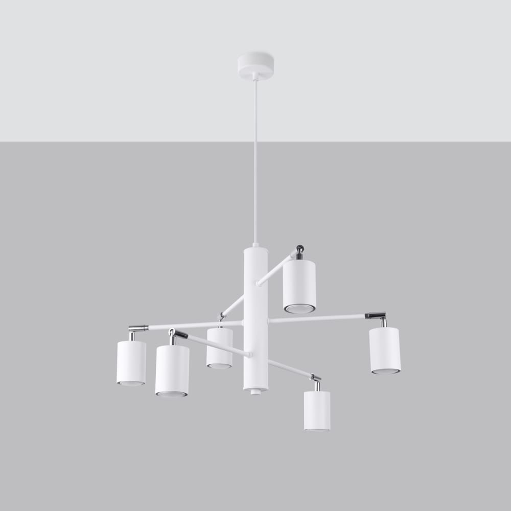 Suspension Acier Blanc GU10 6 Lemmi — vue 3