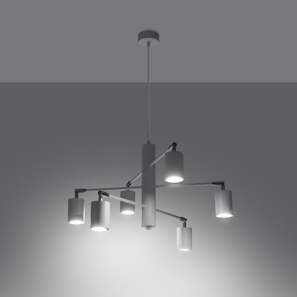 Suspension Acier Blanc GU10 6 Lemmi — vue 4