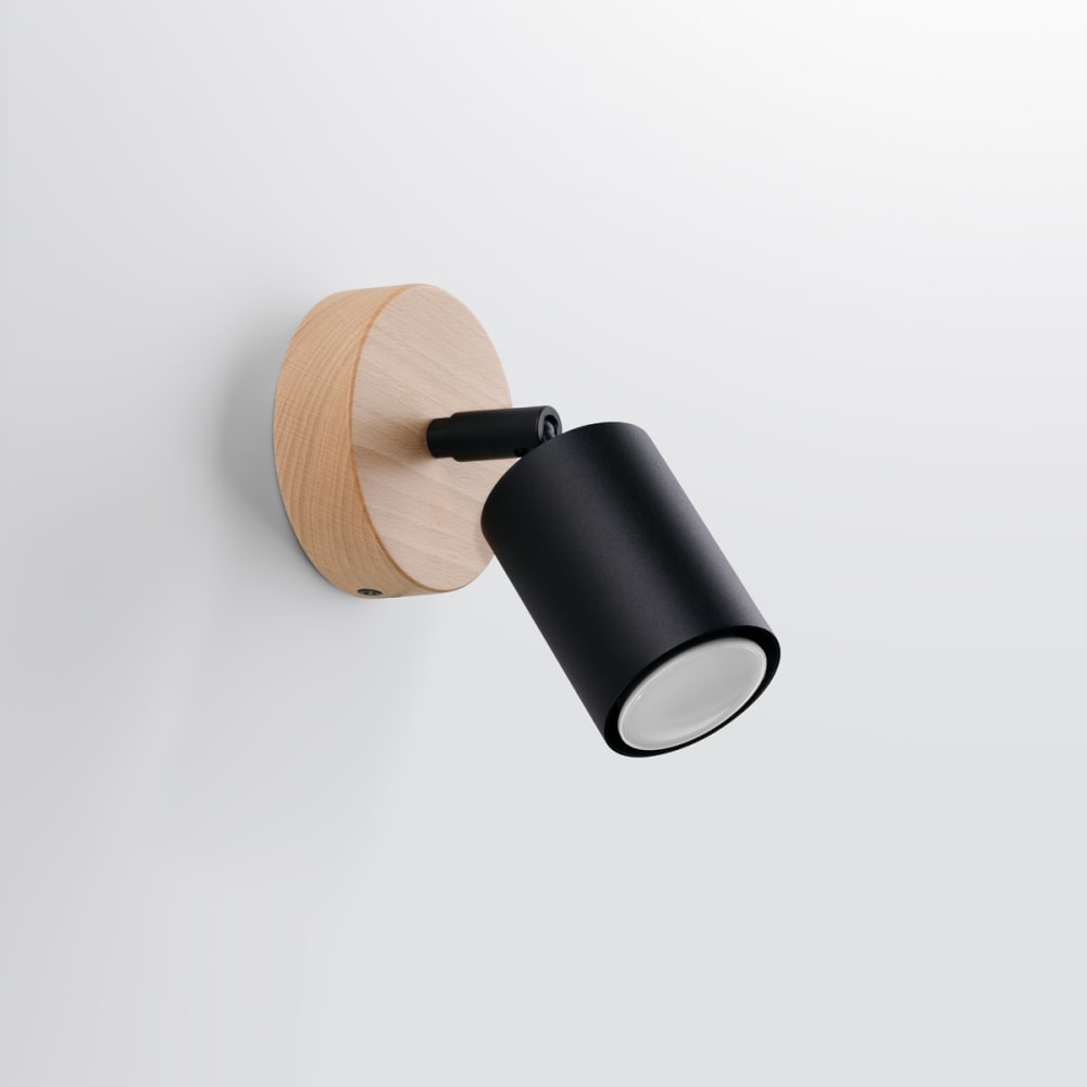 Applique Acier Bois/Noir GU10 1 Verdo - Maisons du Monde