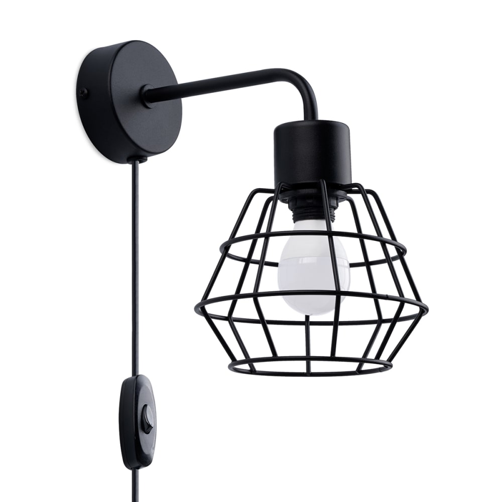 Sollux Lighting Applique Acier Noir E14 1 Suba style classique chic Noir Acier