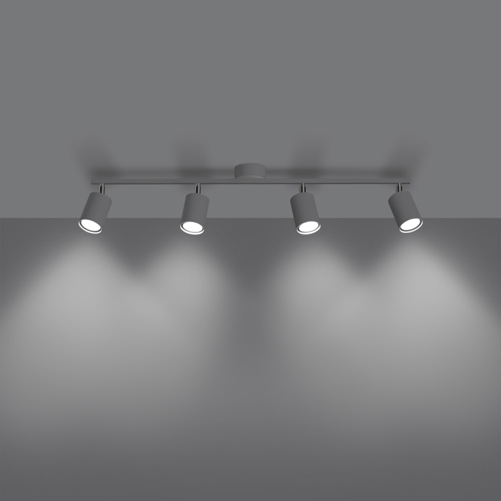 Plafonnier Acier Blanc GU10 4 Lemmi — vue 4
