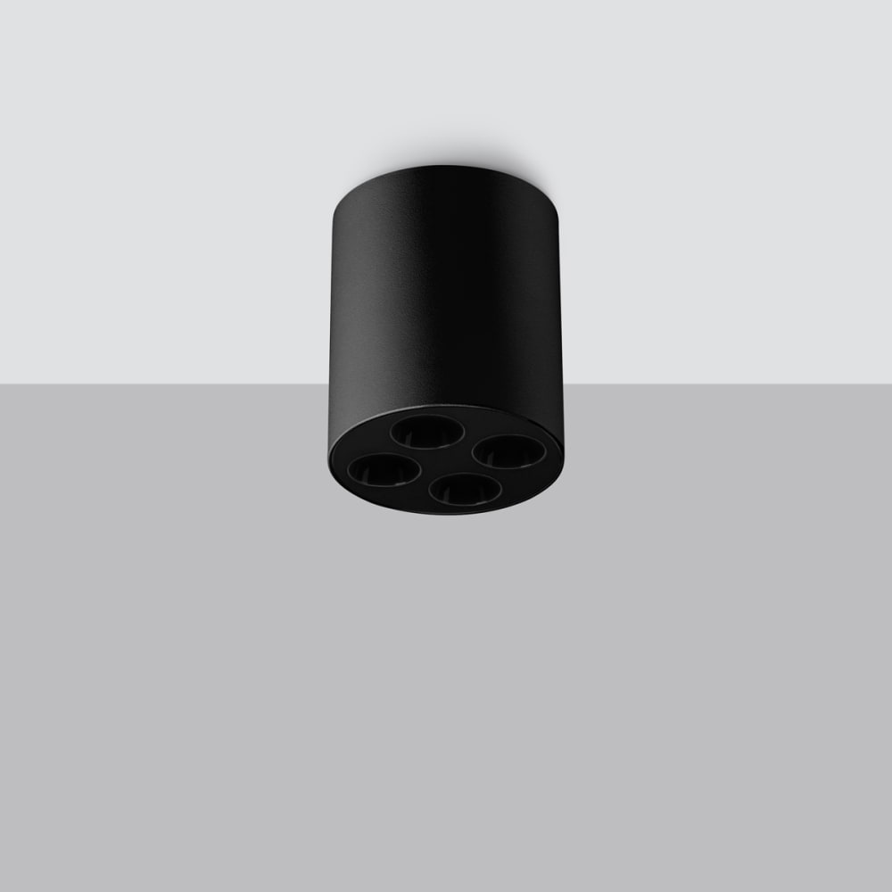 Plafonnier Aluminium Noir LED 4 Zoe — vue 3