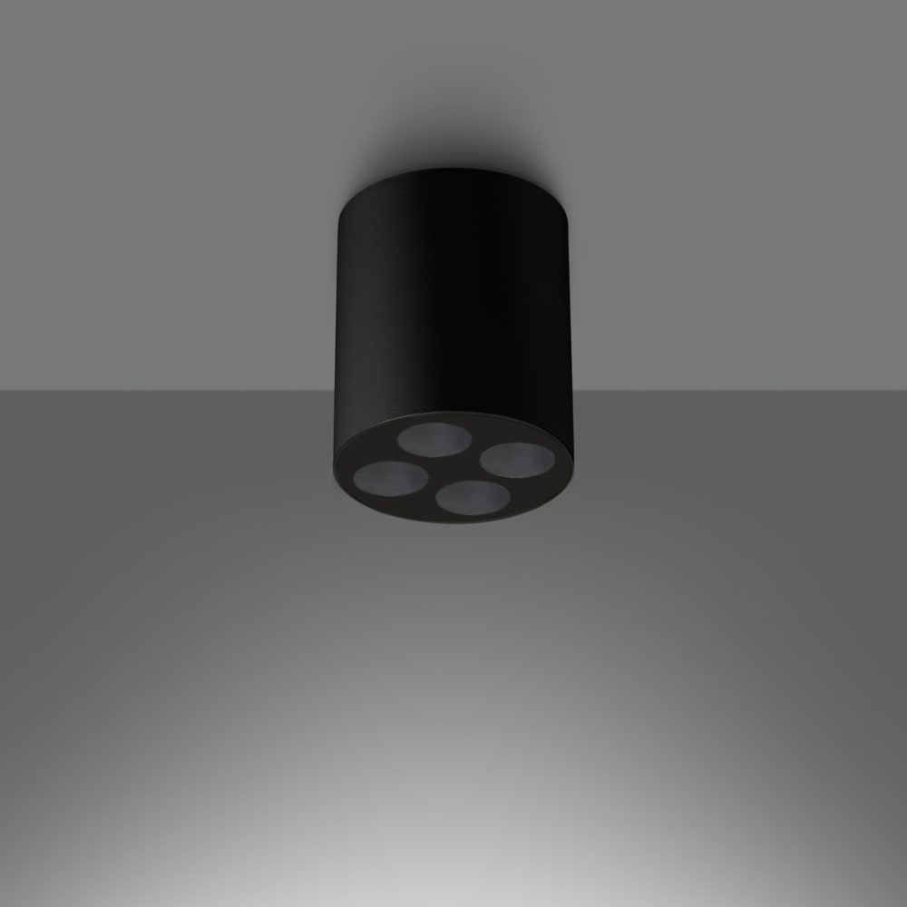 Plafonnier Aluminium Noir LED 4 Zoe — vue 4