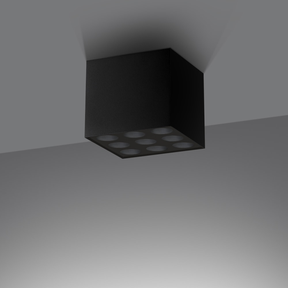 Plafonnier Aluminium Noir LED 9 Ozzy — vue 4