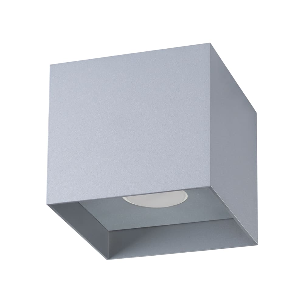 Plafonnier aluminium gris H 11 cm