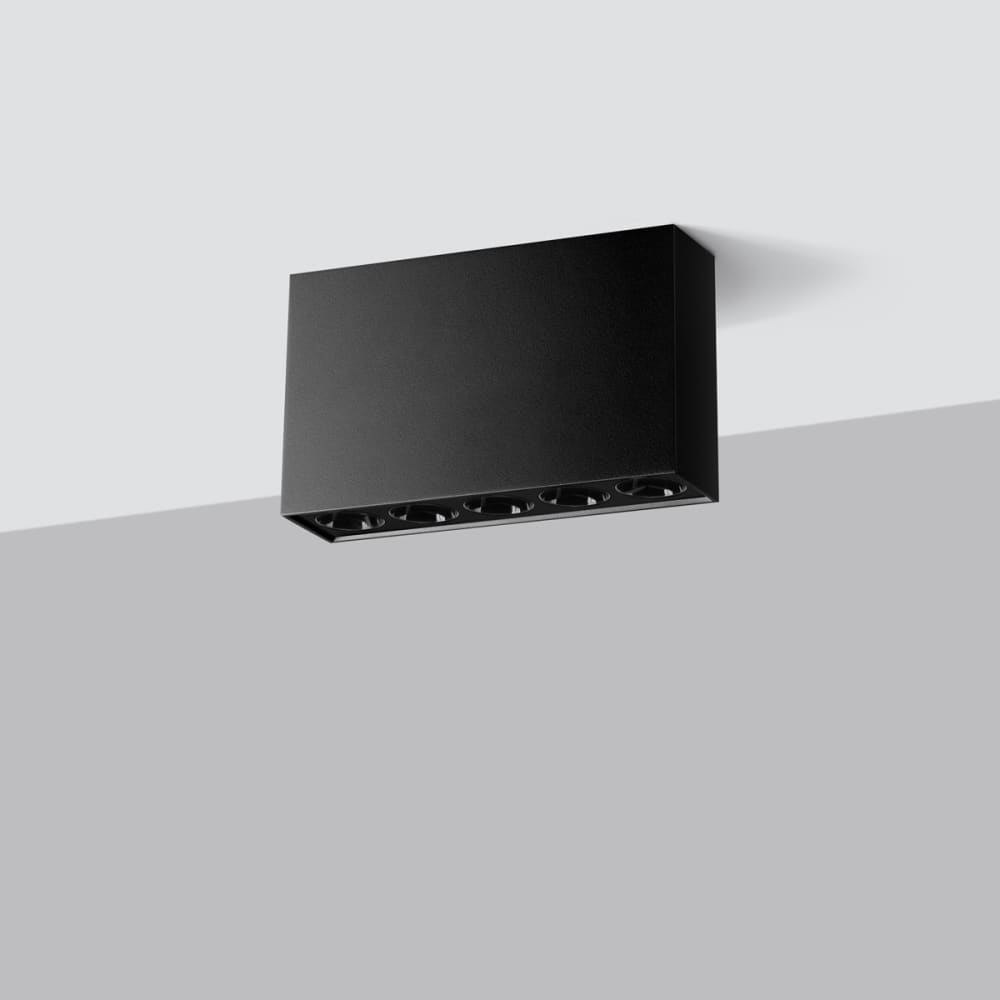 Plafonnier Aluminium Noir LED 5 Sole — vue 3