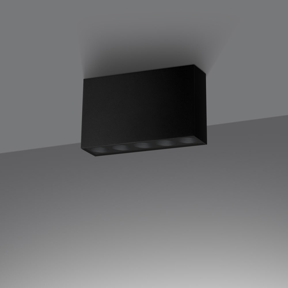 Plafonnier Aluminium Noir LED 5 Sole — vue 4
