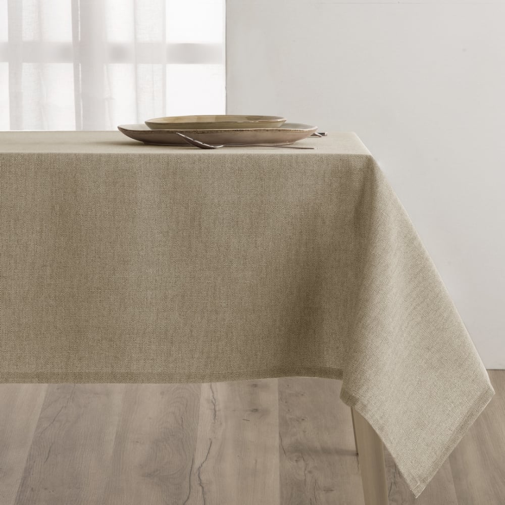 Nappe antitache en résine couleur Beige 140x140 cm