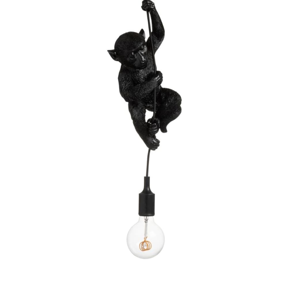 Lampe singe suspendue resine noir résine noir 16cm