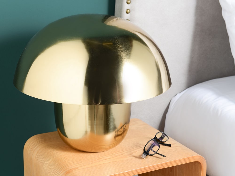 Lampe à poser dorée forme champignon - Maisons du Monde