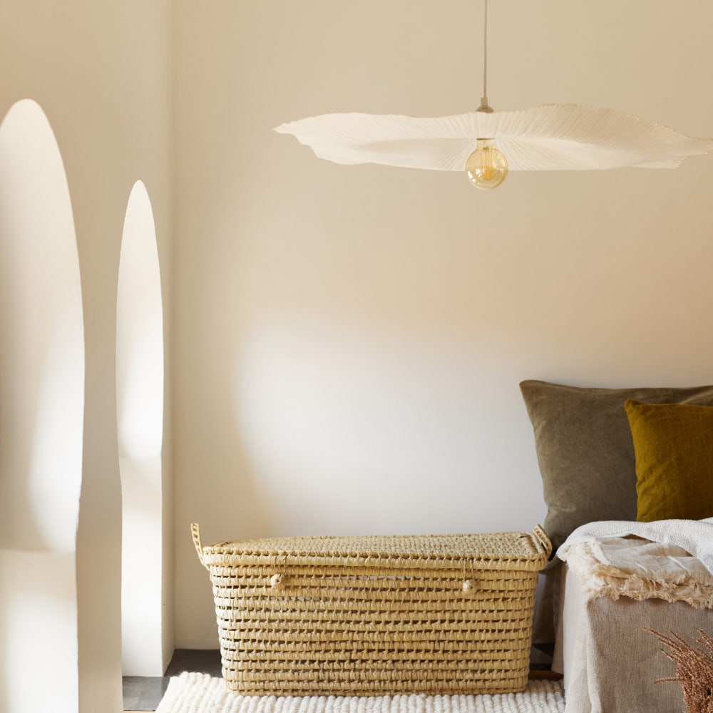 Abat jour en papier mâché blanc 78 x 82