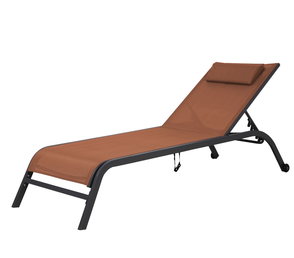 Bain de soleil en acier terracotta