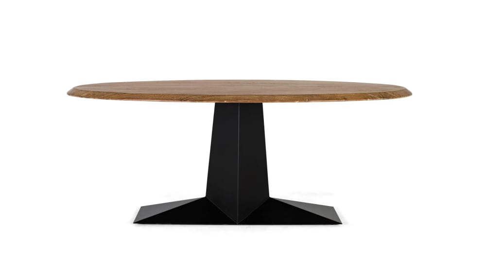 GINER Y COLOMER Esstisch aus natürlichem Akazienholz und schwarzem Eisen 200 cm style industrial Braun