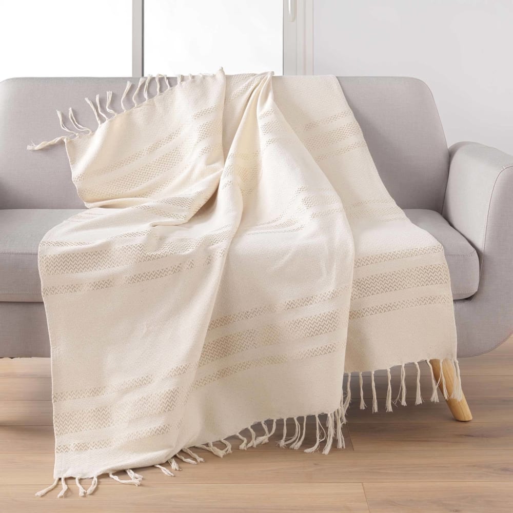 Douceur d'Intérieur Tagesdecke aus Baumwolle, 125 x 150 cm, beige - Baumwolle