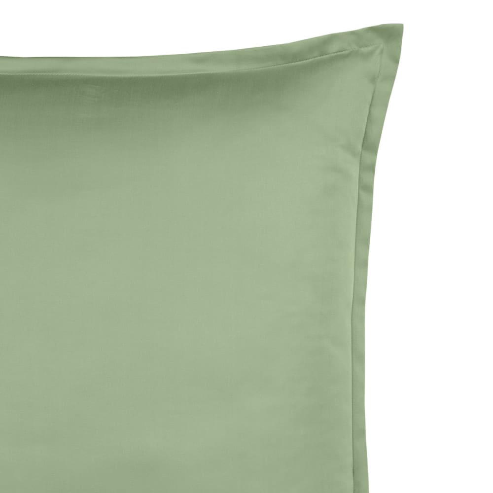 2 taies d'oreiller satin de coton-tencel 200 fils sauge 65x65 cm - Maisons du Monde