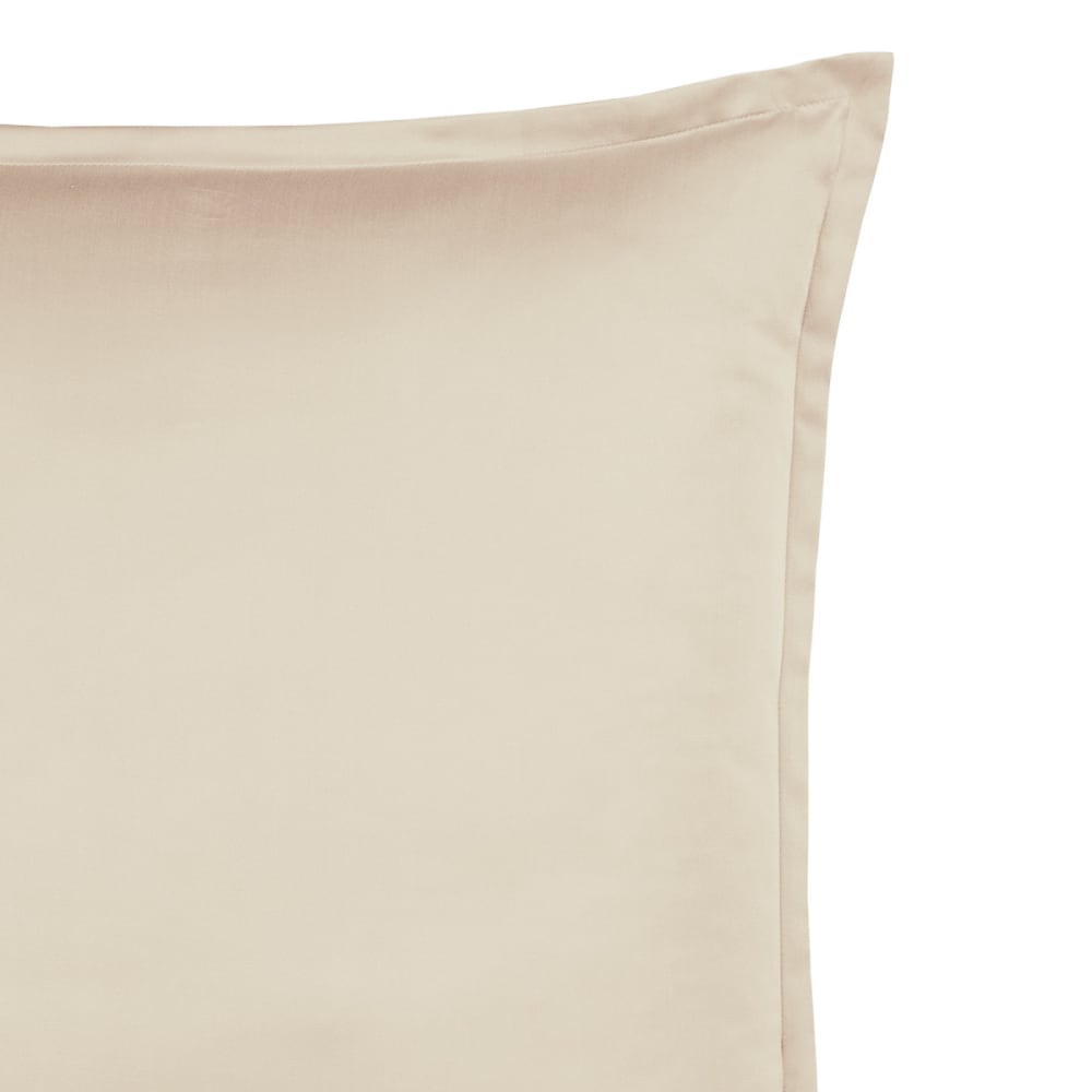 2 taies d'oreiller satin de coton-tencel 200 fils sable 65x65 cm - Maisons du Monde