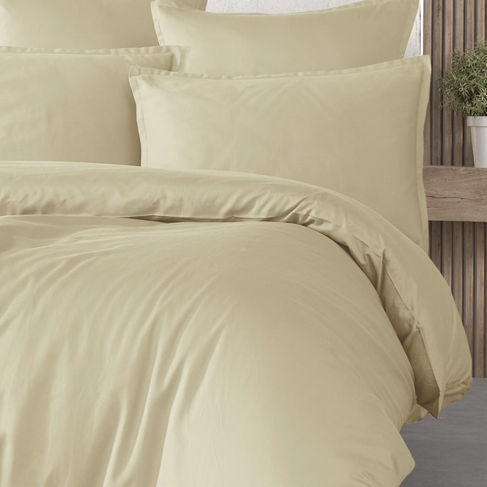 Housse de couette satin coton-tencel 200 fils sable 240x220 cm — vue 3
