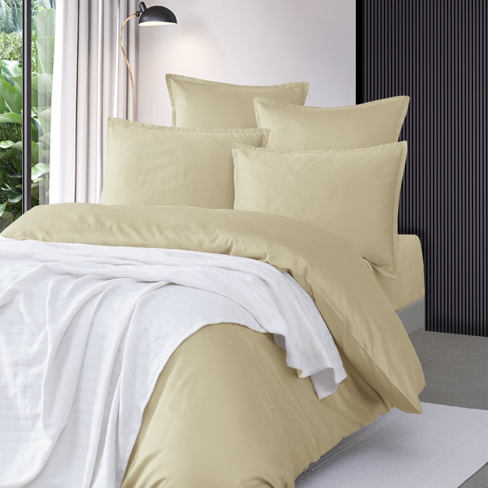 Housse de couette satin coton-tencel 200 fils sable 240x220 cm — vue 4