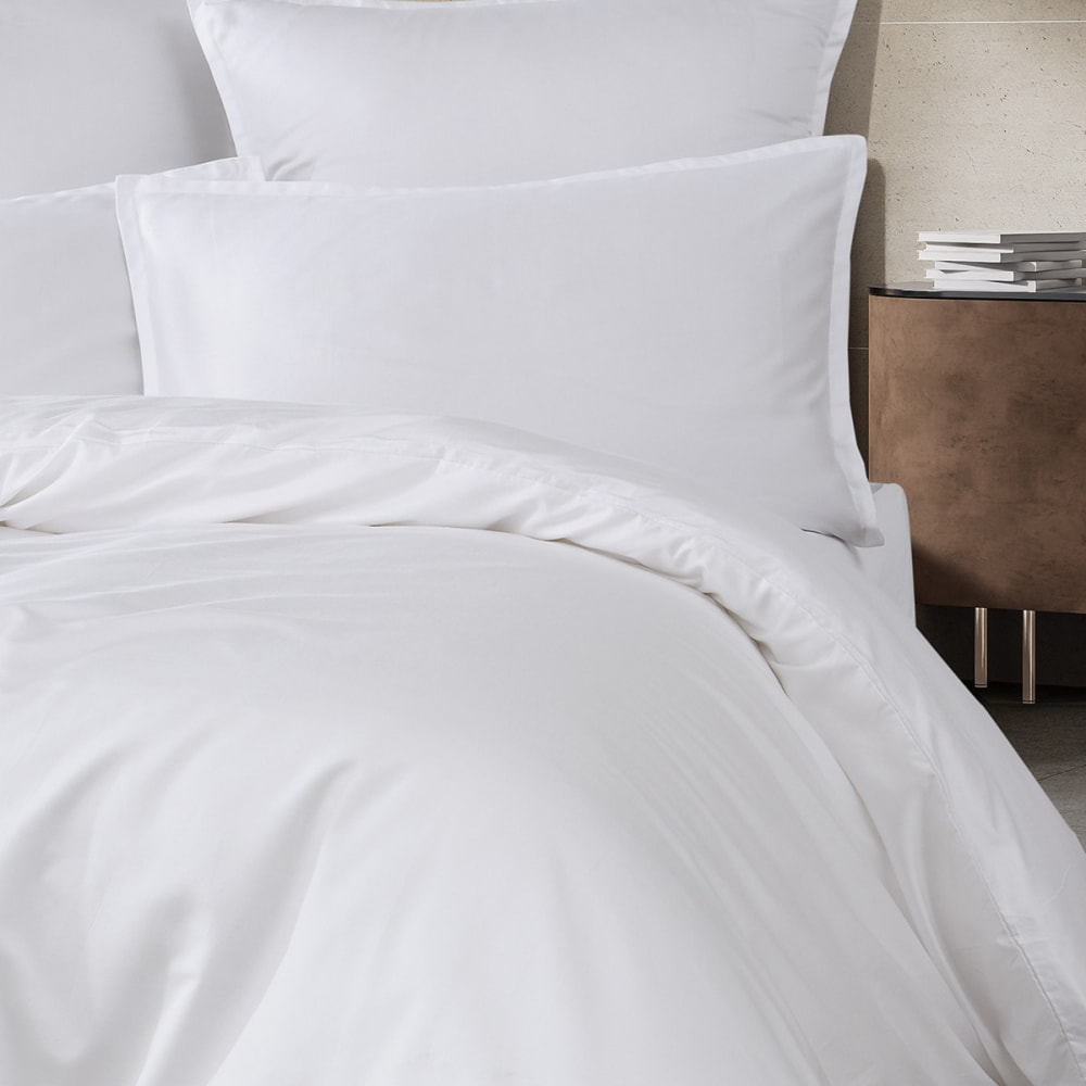 Housse de couette satin coton-tencel 200 fils blanc 200x200 cm — vue 4