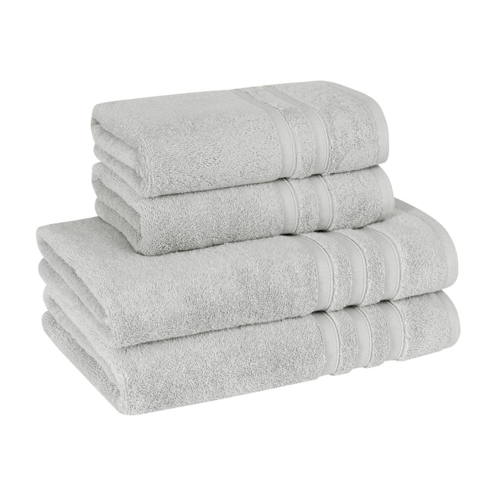 Ensemble de bain 4 pièces en coton/modal gris perle - Maisons du Monde