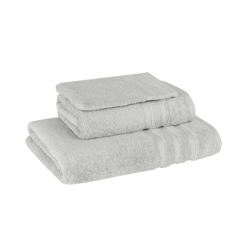 Ensemble de bain 3 pièces en coton/modal gris perle - Maisons du Monde