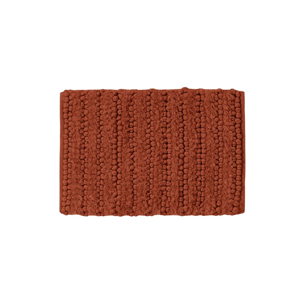 Sensei Maison Tapis de bain et descente de lit brique 50x80 cm style classique chic Orange Certifié Oeko-Tex Coton